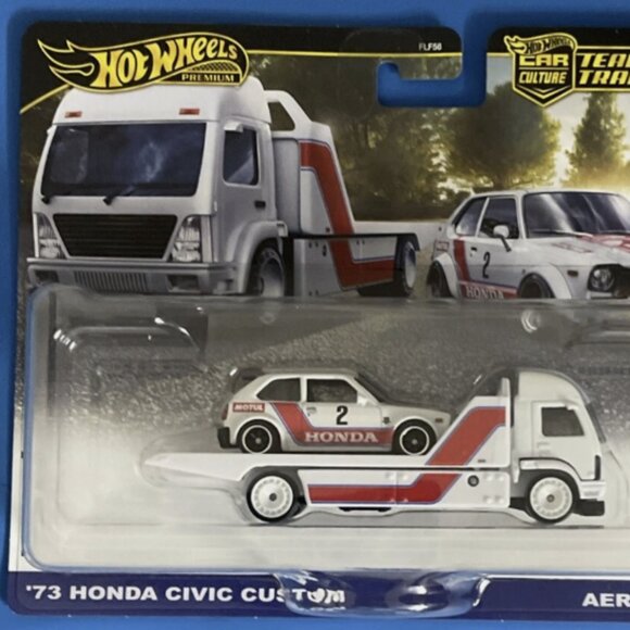 Hot Wheels Team Transport # 80 ,'73 Honda Civic Custom Aero Lift 2025 - Picture 1 of 5